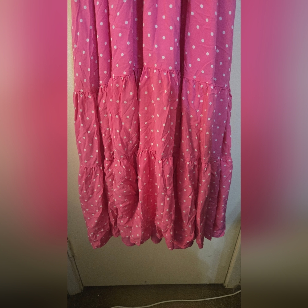 Draper James Pink and White Polka Dot Kids Dress - Picture 3 of 4